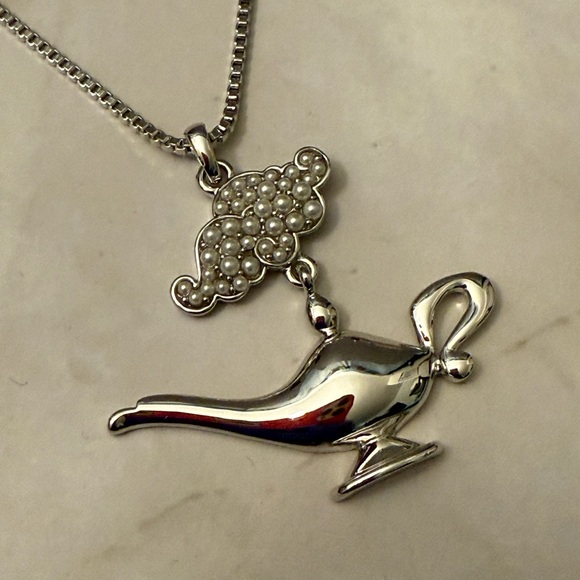 SOLD Disney Couture Silver Aladdin Lamp Necklace - Picture 7 of 12